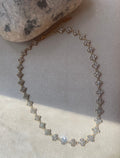 Collier Fleurs Zircon Cristal Doré